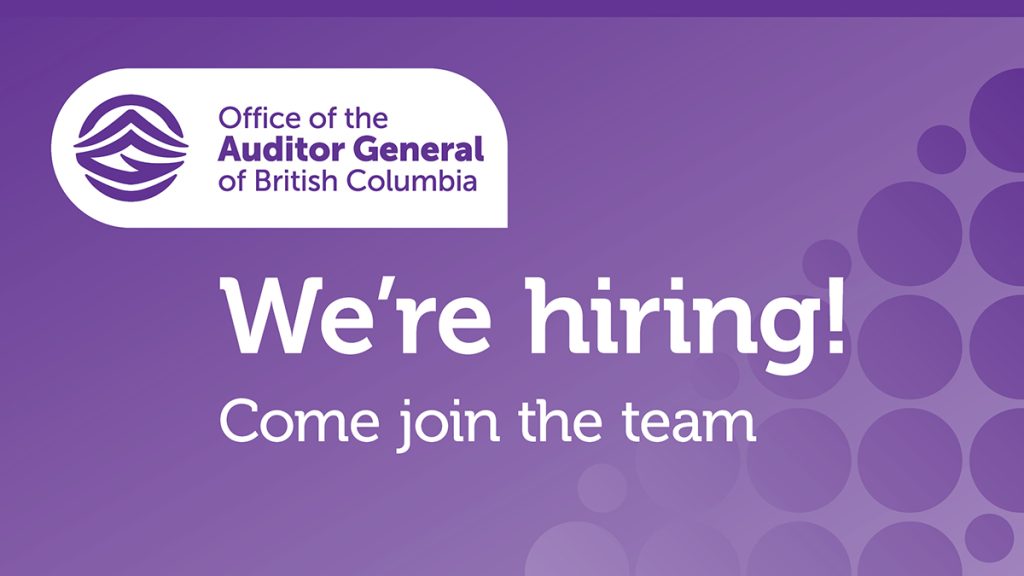 Purple job posting image with OAGBC logo and "we're hiring" text