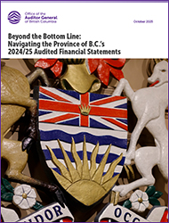 Cover image for the OAG's 2024/25 report on B.C.'s audited financial statements