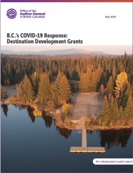 Report cover page showing a forest and a dock at the Goose Lake recreation site
